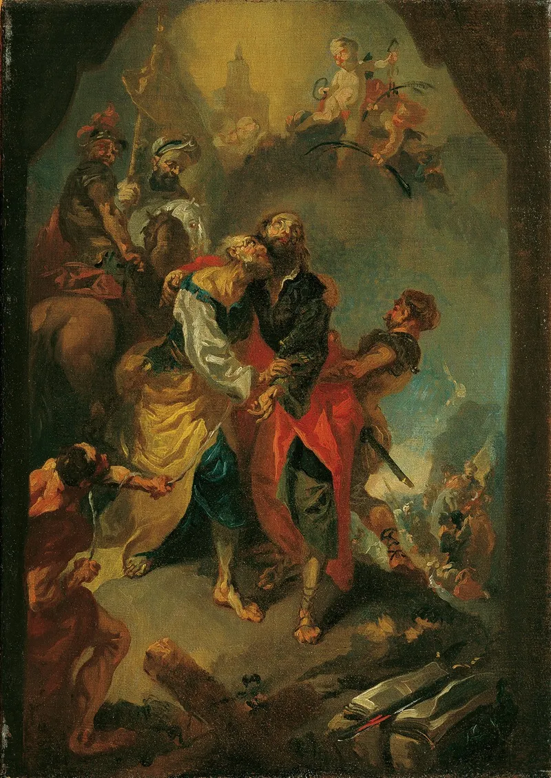 Abschied Der Apostel Petrus Und Paulus Vor Ihrem Martertod Wall Art by Franz Anton Maulbertsch - High-Resolution Digital Print