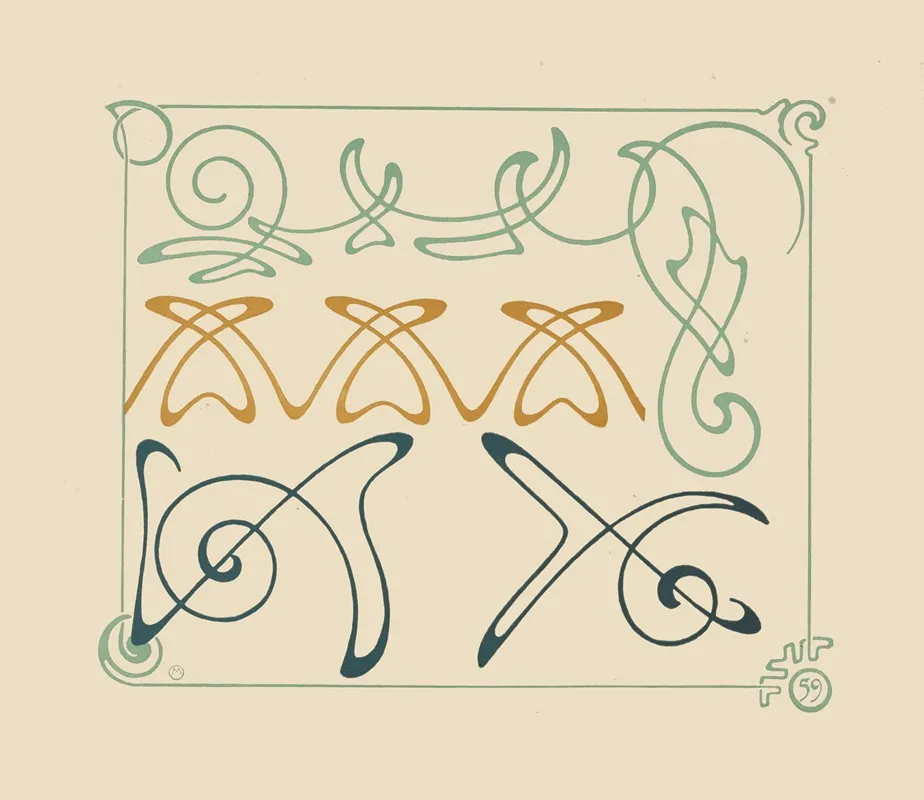 Abstract Design Based On Arabesques 2 Wall Art by Alphonse Mucha - High-Resolution Digital Print