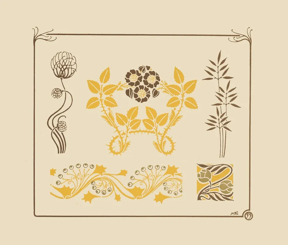 Abstract Design Based On Flowers And Thorns Wall Art by Maurice Pillard Verneuil - High-Resolution Digital Print