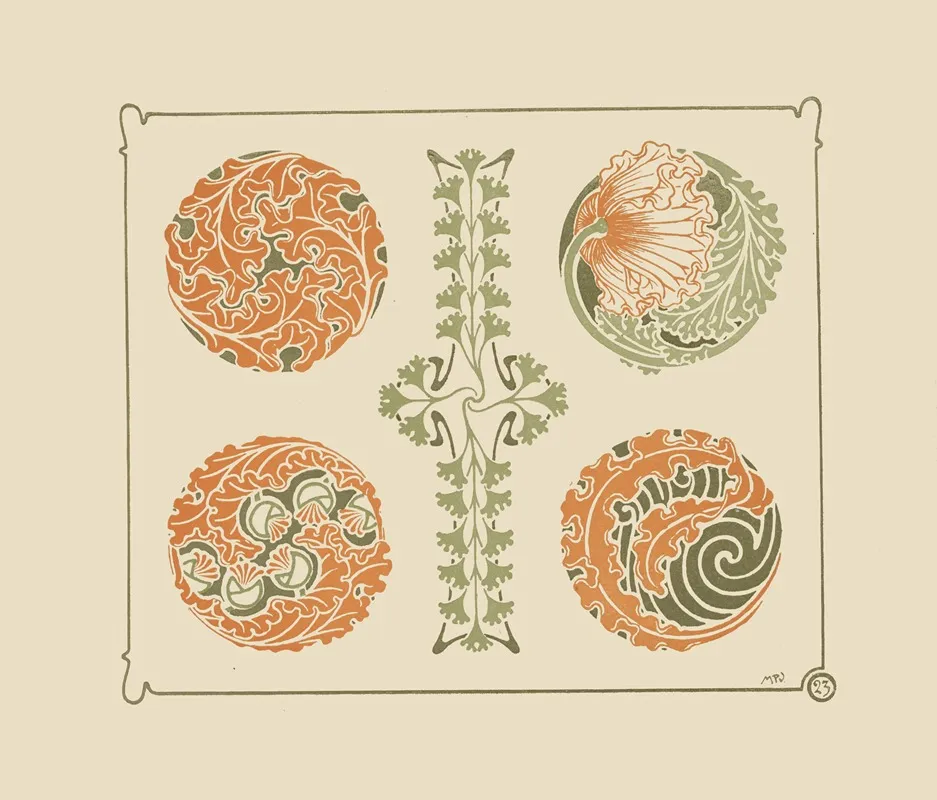 Abstract Design Based On Leaf Shapes Wall Art by Maurice Pillard Verneuil - High-Resolution Digital Print