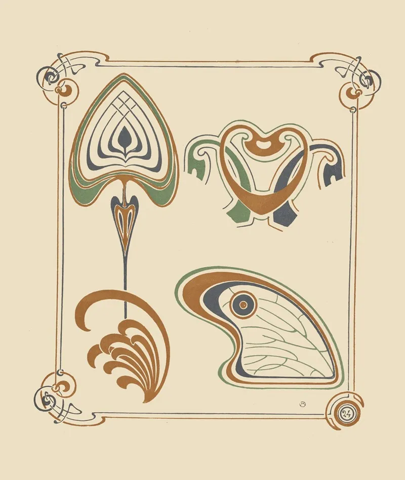 Abstract Design Based On Wings And Leaf Shapes