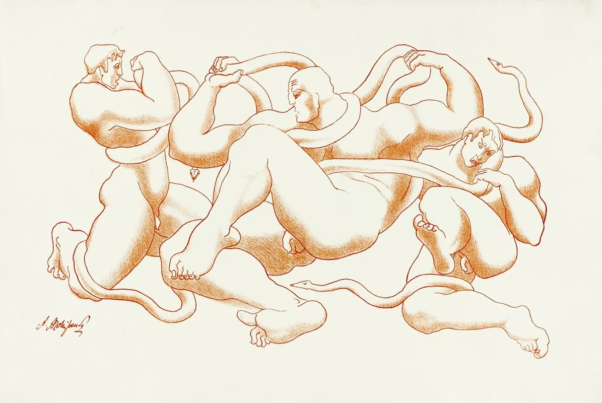 Abstract Nude 3 Wall Art by After Auguste Rodin - High-Resolution Digital Print