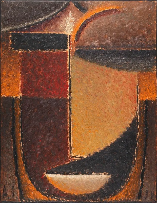 Abstrakter Kopf Orient Verhaltene Glut Wall Art by Alexej von Jawlensky - Canvas Print