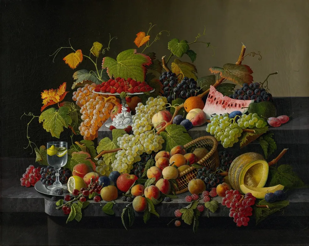 Abundant Fruit Wall Art by Severin Roesen - High-Resolution Digital Print