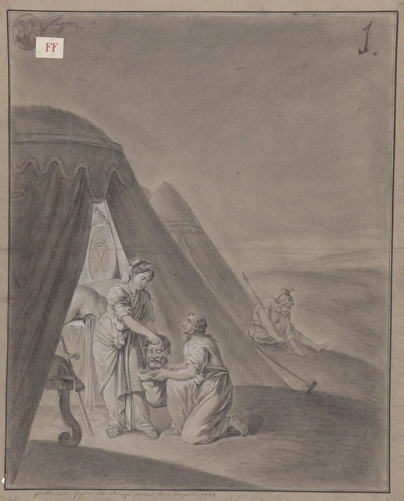 Academic Composition Study Judith With The Head Of Holofernes Wall Art by Guillielmus Petrus Geysen - High-Resolution Digital Print