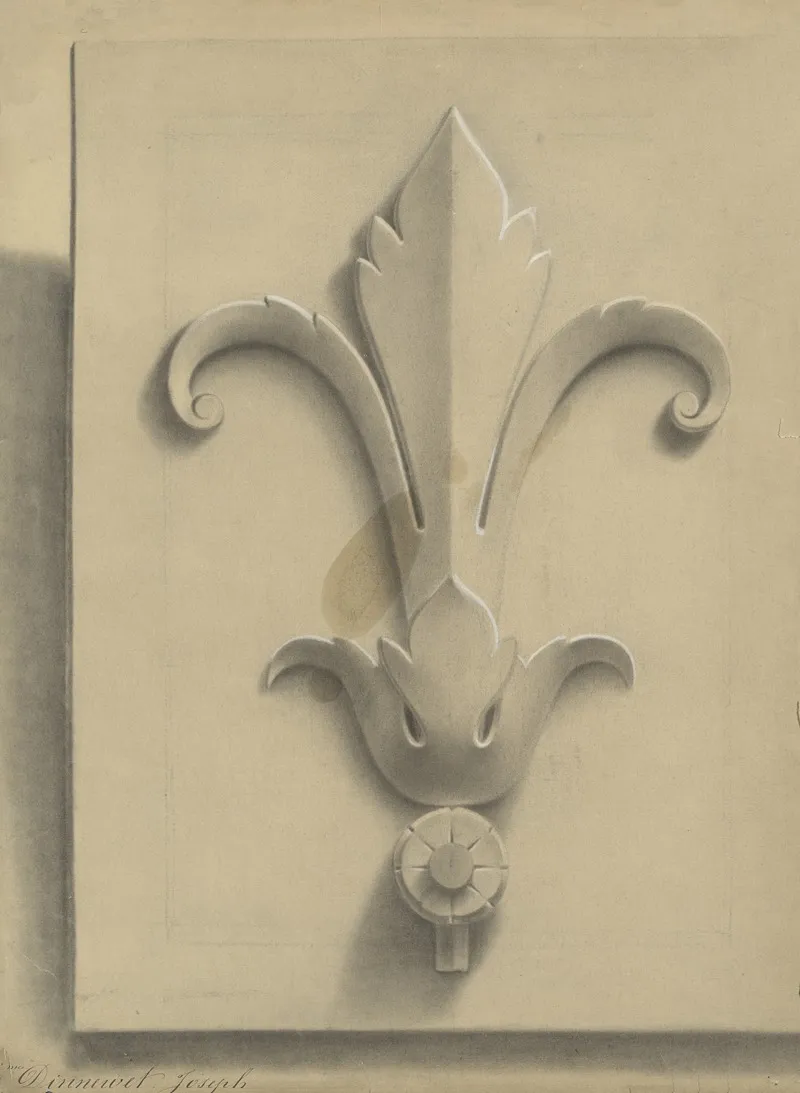 Academic Ornament Study Fleur De Lis Wall Art by Joseph Dinnewet  - High-Resolution Digital Print