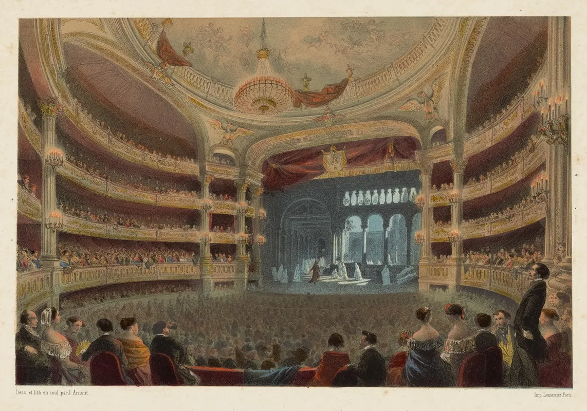 Academie Imperiale De Musique Theatre De Lopera Wall Art by Jean Baptiste Arnout - High-Resolution Digital Print