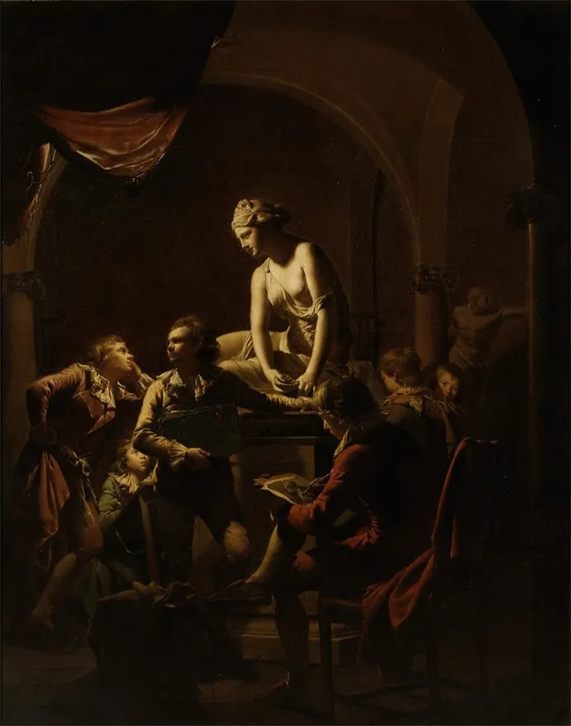 Academy By Lamplight Wall Art by Joseph Wright of Derby - High-Resolution Digital Print