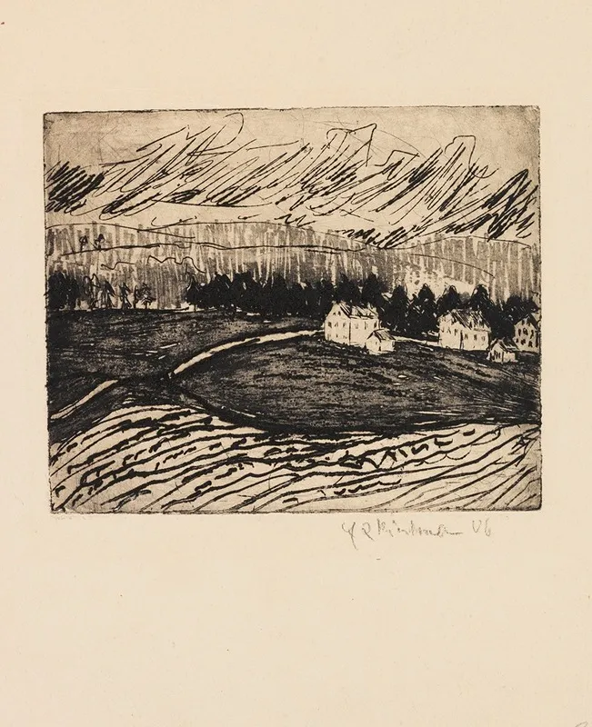 Acker Und Hauser Im Erzgebirge Wall Art by Ernst Ludwig Kirchner - High-Resolution Digital Print