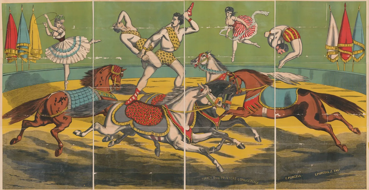 Acrobatic Acts On Horseback Wall Art by Torrey Brothers - High-Resolution Digital Print