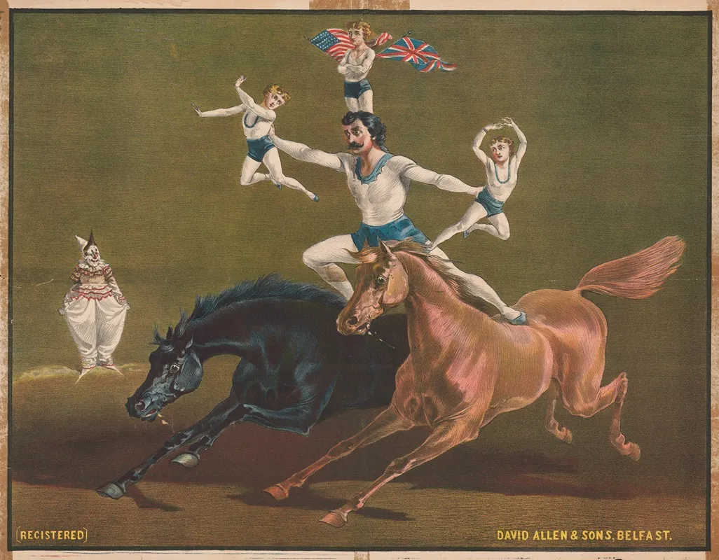 Acrobats On Horseback 2 Wall Art by David Allen &amp; Sons - High-Resolution Digital Print
