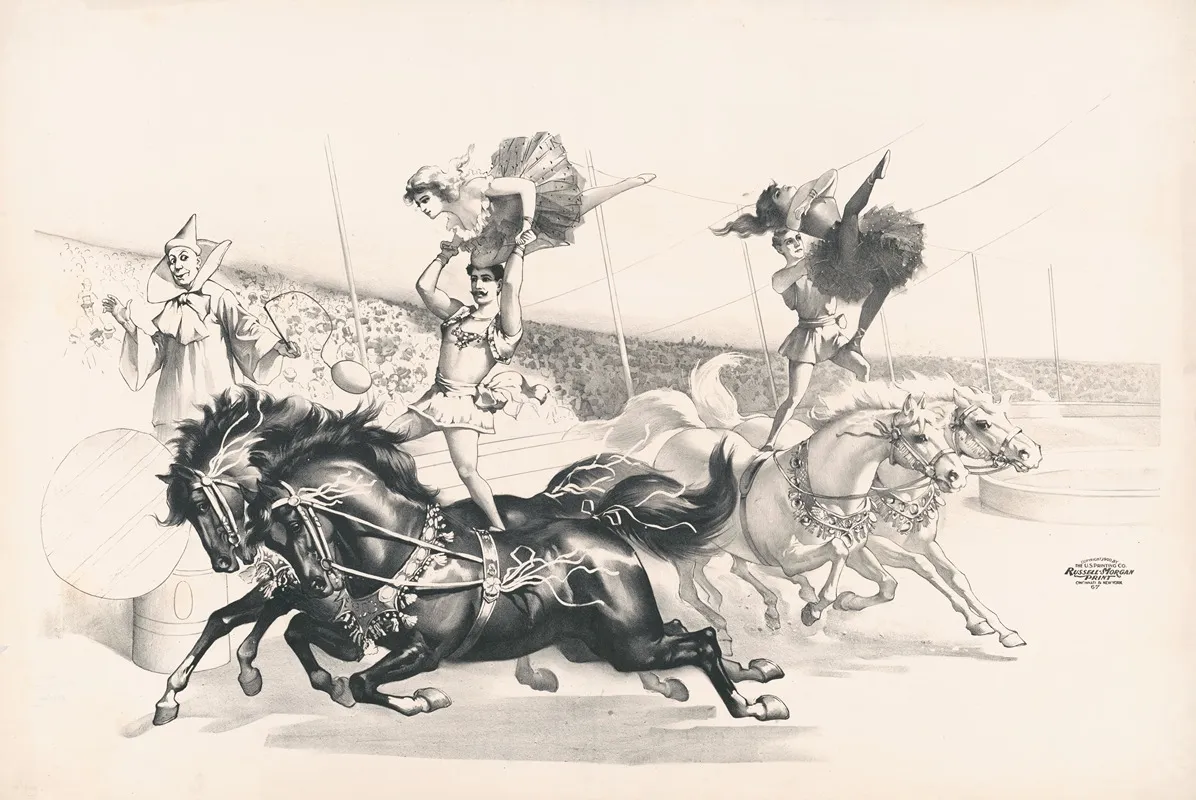 Acrobats On Horseback Wall Art by Russell, Morgan &amp; Co. - High-Resolution Digital Print