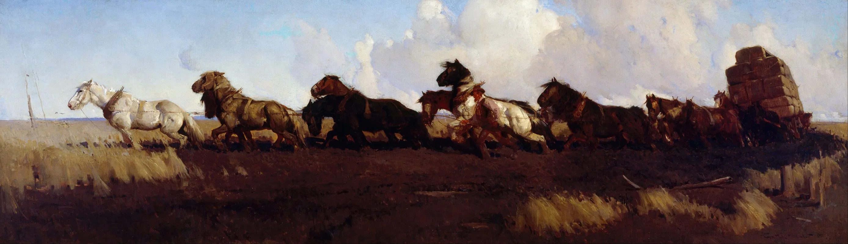 Across The Black Soil Plains Wall Art by George Washington Lambert - High-Resolution Digital Print