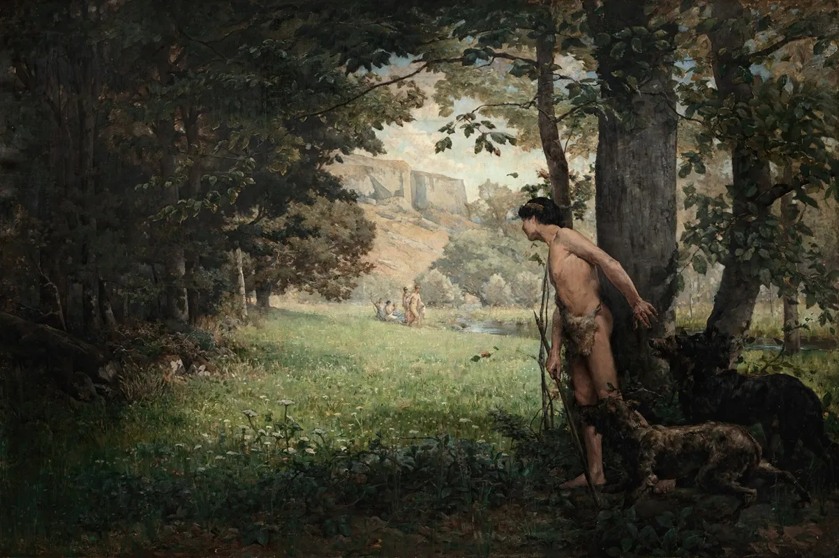 Actaeon Watching Diana And Her Nymphs Wall Art by Maurice Charles Marie Lelièvre - High-Resolution Digital Print