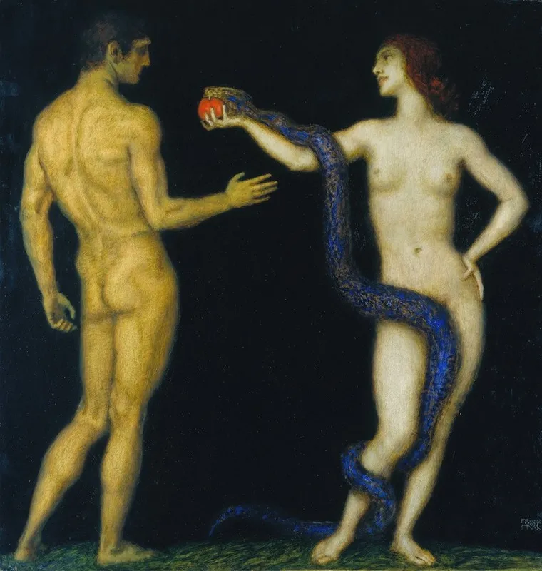 Adam And Eve 11 Wall Art by Franz von Stuck - High-Resolution Digital Print