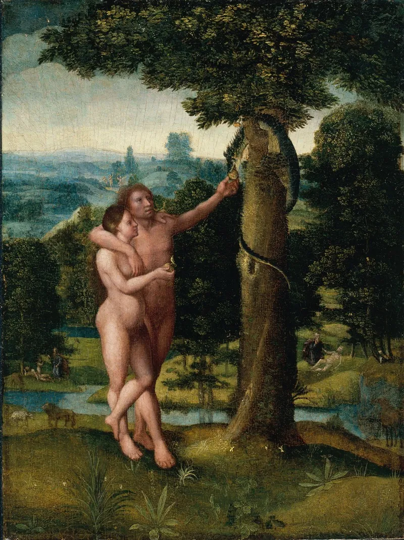 Adam And Eve 25 Wall Art by Adriaen Isenbrandt - High-Resolution Digital Print