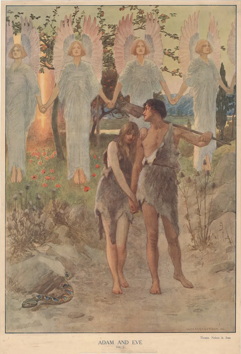 Adam And Eve 47 Wall Art by William Henry Margetson - High-Resolution Digital Print