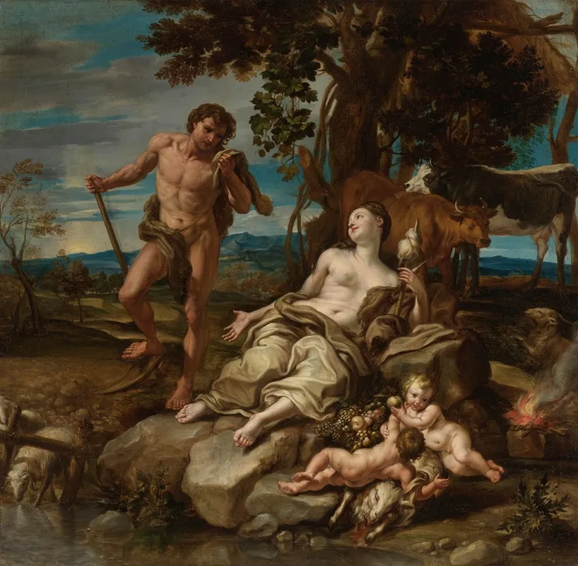 Adam And Eve With The Infants Cain And Abel 2