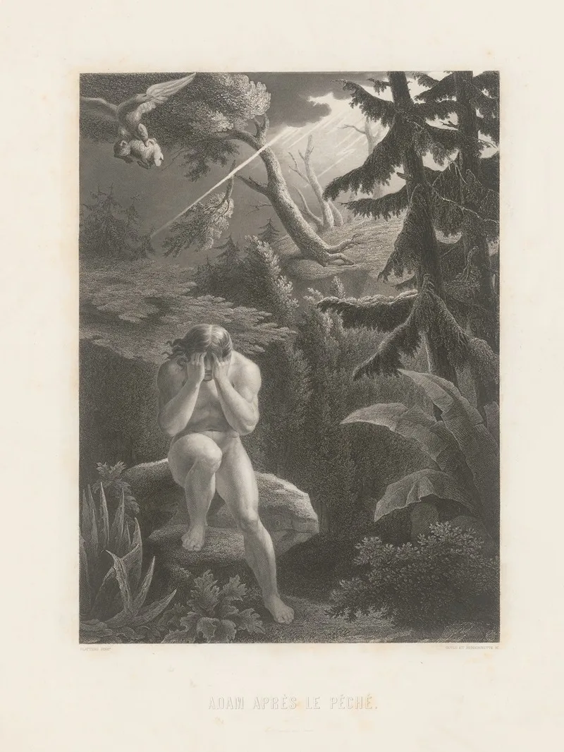 Adam Apres Le Peche Wall Art by Alphonse de Lamartine - High-Resolution Digital Print