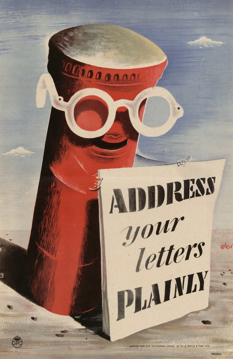 Address Your Letters Plainly Wall Art by Hans Schleger - High-Resolution Digital Print