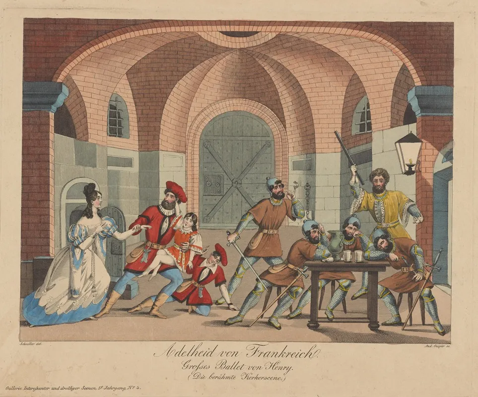 Adelheid Von Frankreich Grosses Ballet Von Henry Die Beruhmte Kerkerscene Wall Art by Johann Christian Schoeller - High-Resolution Digital Print