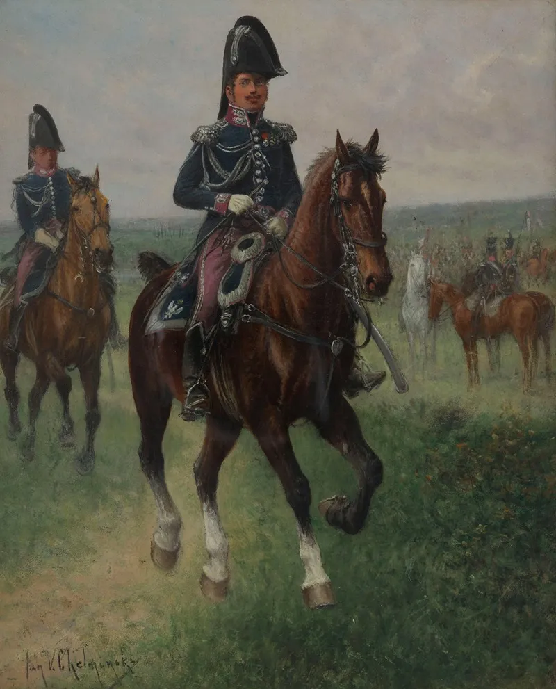 Adjutant Commander Of The General Staff And His Adjutant Wall Art by Jan Chełmiński - High-Resolution Digital Print