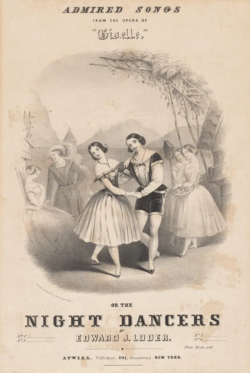 Admired Songs From The Opera Of Giselle Or The Night Dancers By Edward J Loder Wall Art by E. Brown Jr. - High-Resolution Digital Print