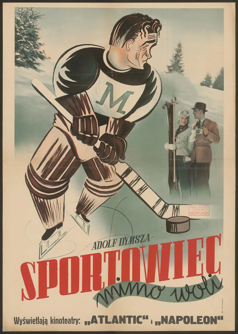 Adolf Dymsza Sportowiec Mimo Woli Wyswietlaja Kinoteatry Atlantic I Napoleon Wall Art by NKW-Druk - High-Resolution Digital Print
