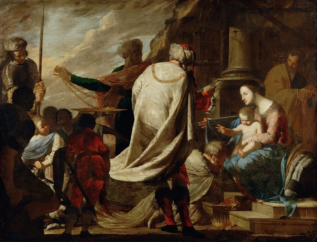 Adoration Of The Magi 10 Wall Art by Bernardo Cavallino - High-Resolution Digital Print
