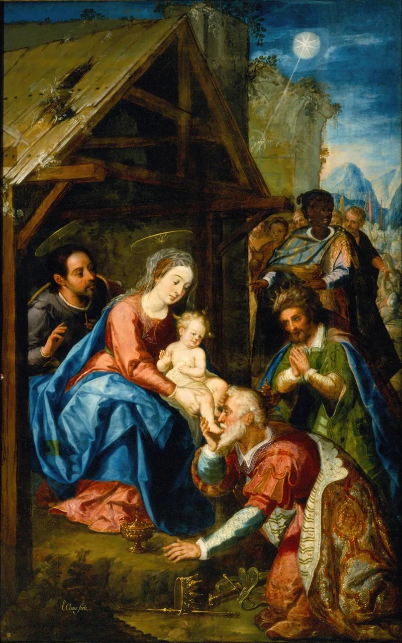Adoration Of The Magi 39 Wall Art by Baltasar de Echave Orio - High-Resolution Digital Print