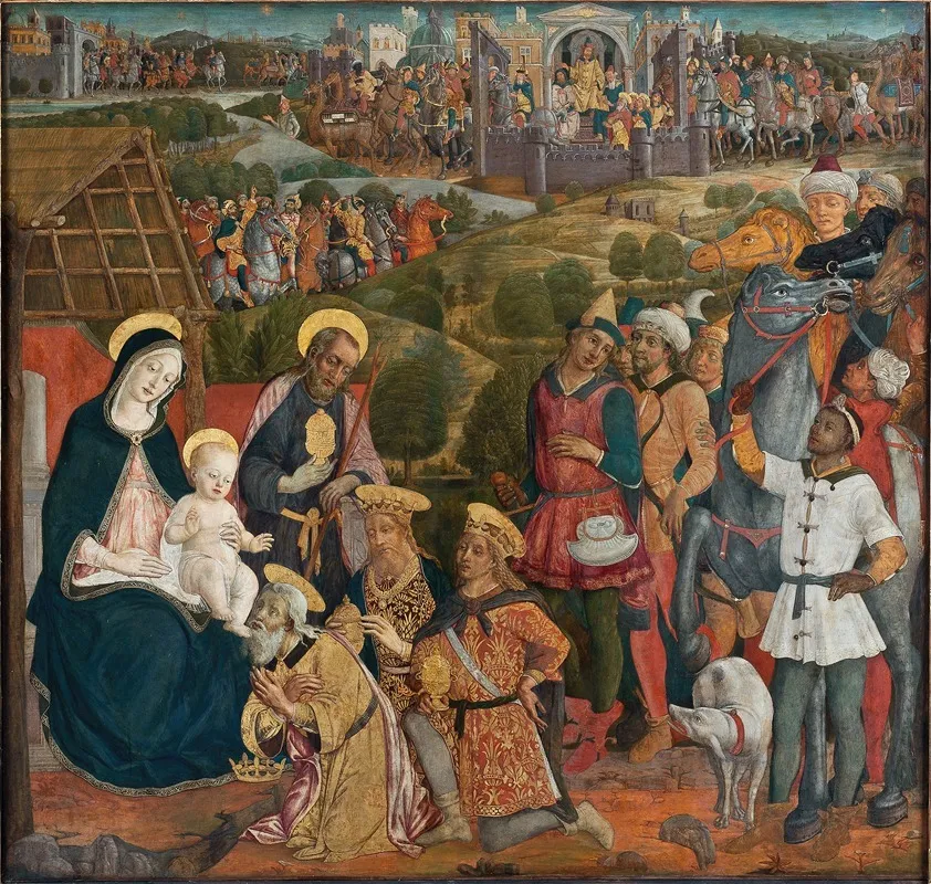 Adoration Of The Magi 3 Wall Art by Guidoccio Cozzarelli - High-Resolution Digital Print