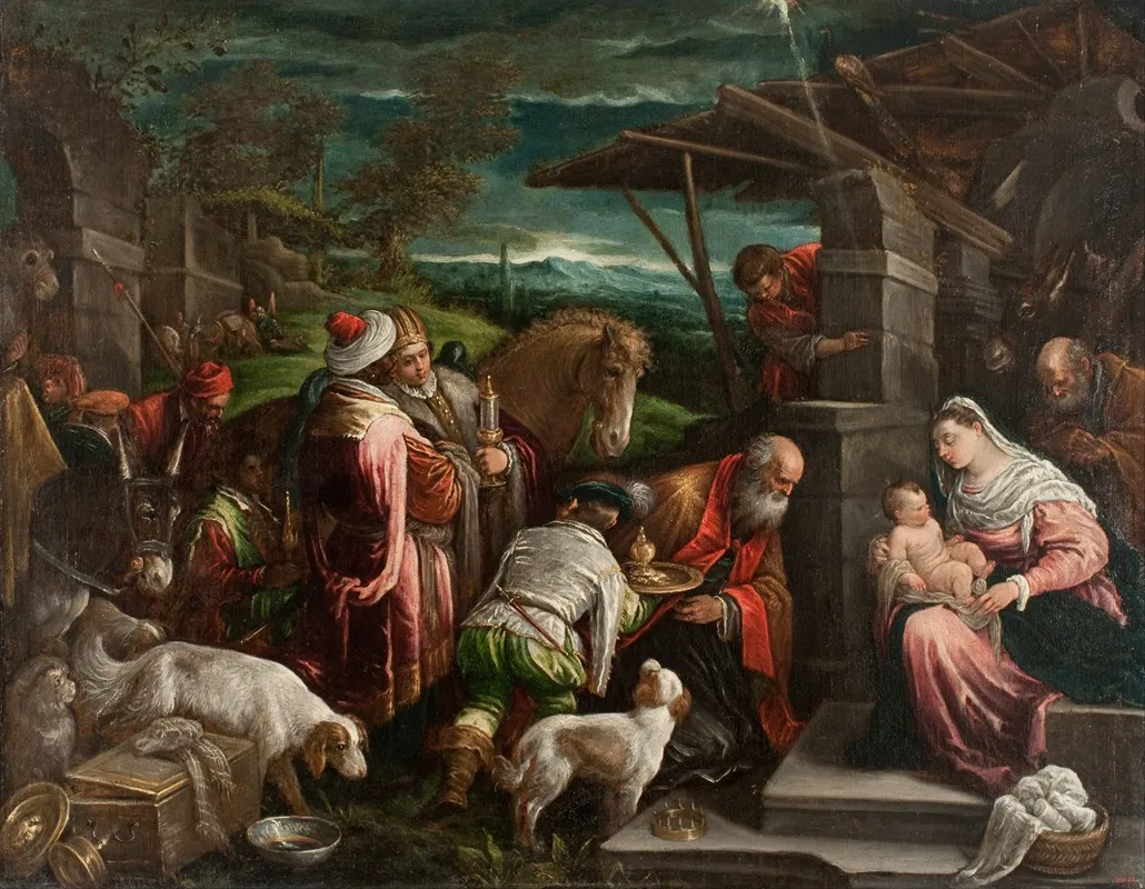 Adoration Of The Magi 43 Wall Art by Jacopo Bassano - High-Resolution Digital Print