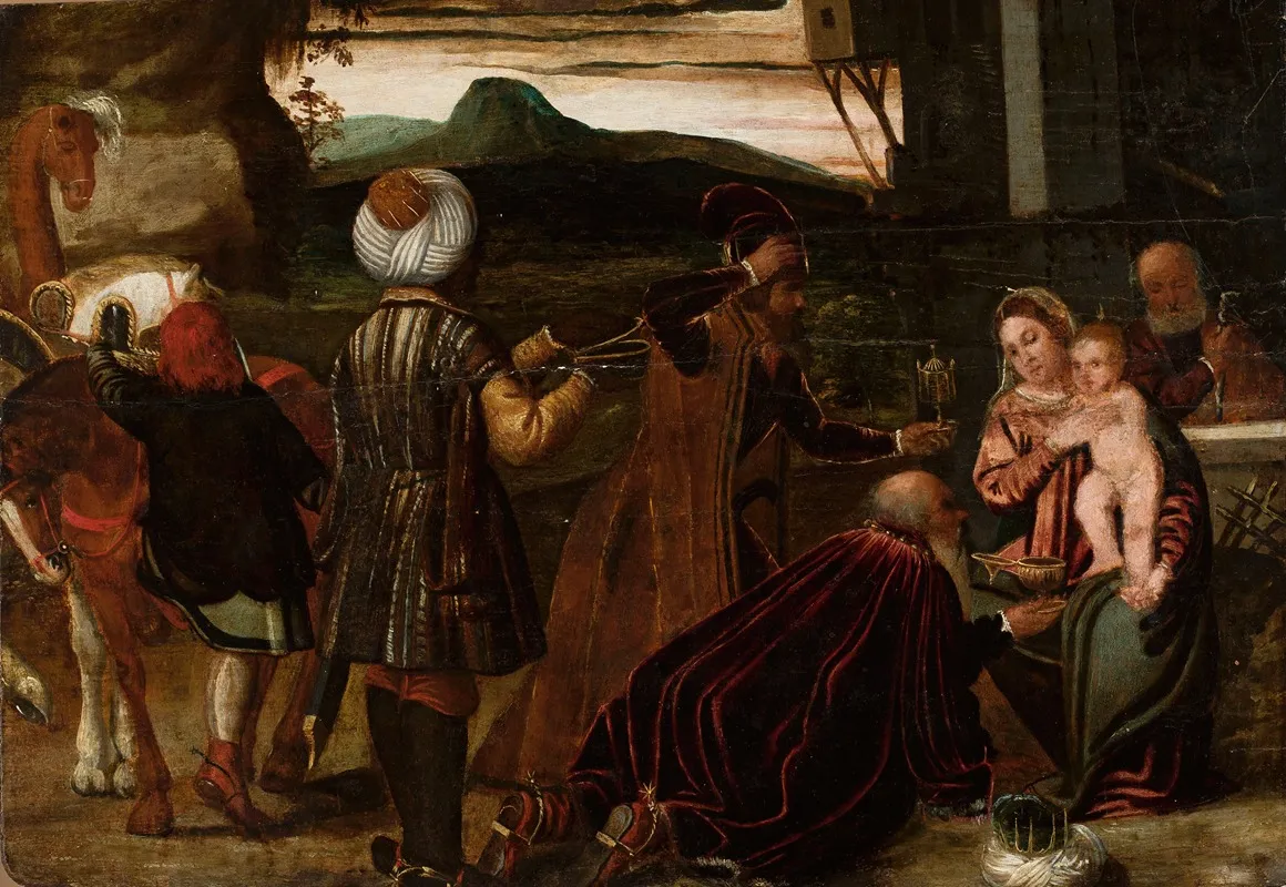Adoration Of The Magi 52 Wall Art by Francesco Bassano the Younger - High-Resolution Digital Print