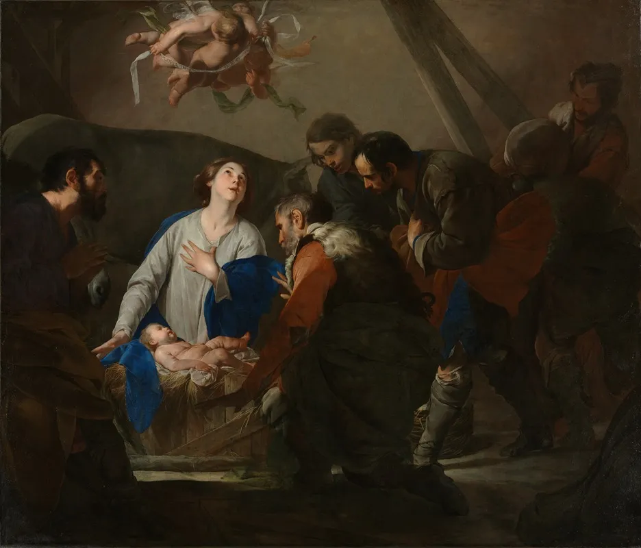 Adoration Of The Shepherds 15 Wall Art by Bernardo Cavallino - High-Resolution Digital Print