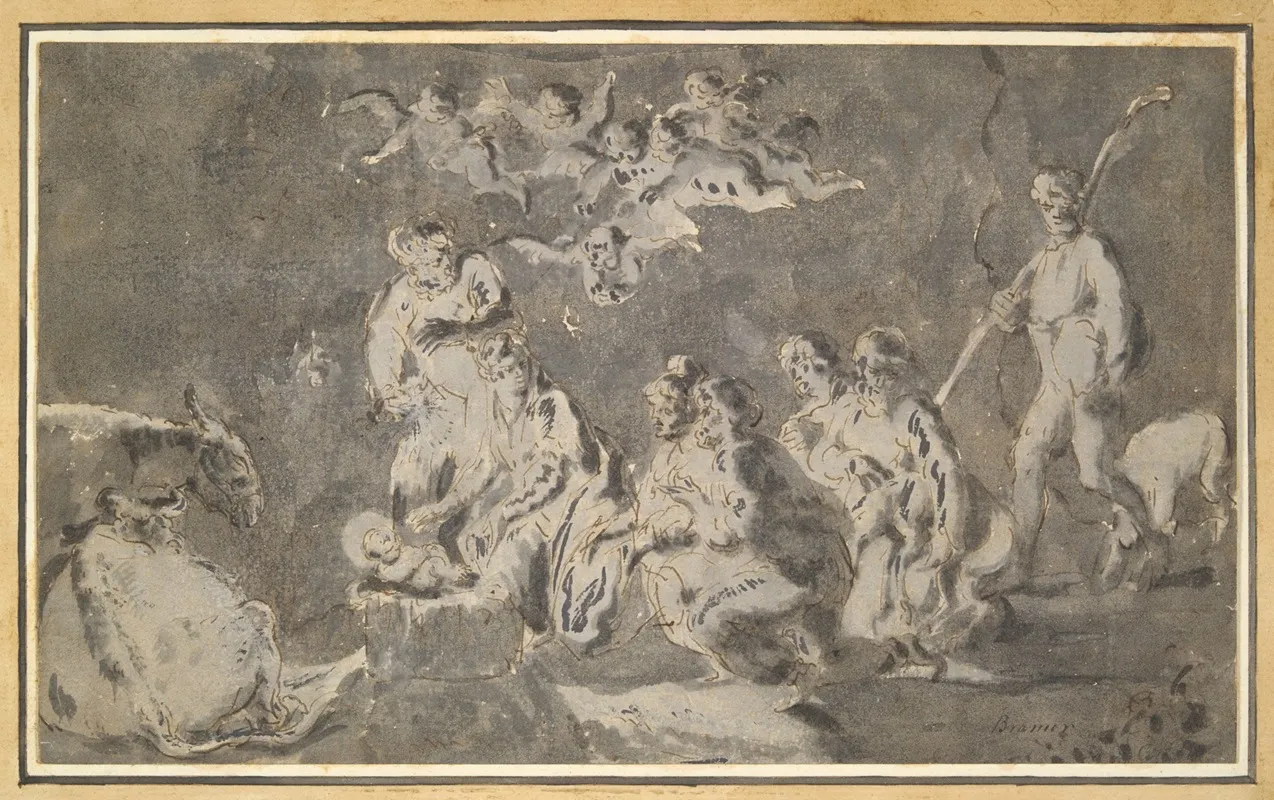 Adoration Of The Shepherds 34 Wall Art by Leonaert Bramer - High-Resolution Digital Print