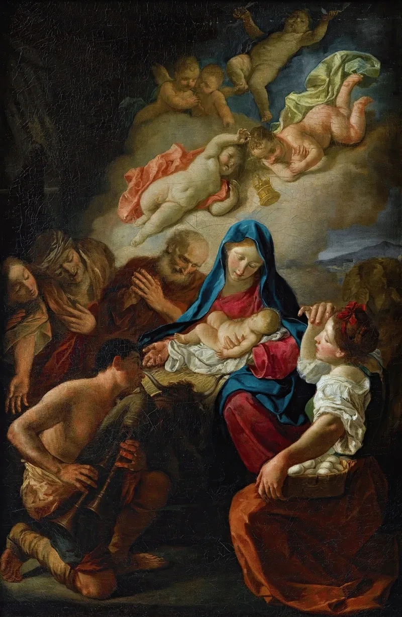 Adoration Of The Shepherds 37 Wall Art by Gaspare Traversi - High-Resolution Digital Print