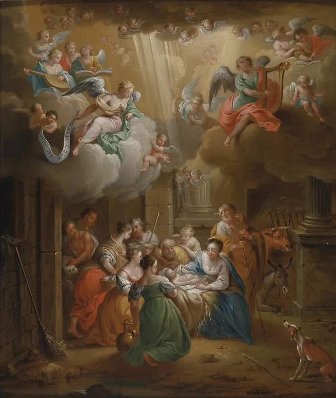 Adoration Of The Shepherds 44 Wall Art by Franz Christoph Janneck - High-Resolution Digital Print