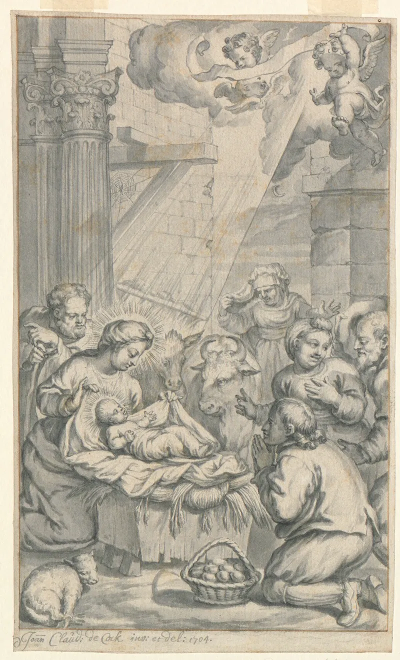 Adoration Of The Shepherds 75 Wall Art by Jan Claudius de Cock - High-Resolution Digital Print