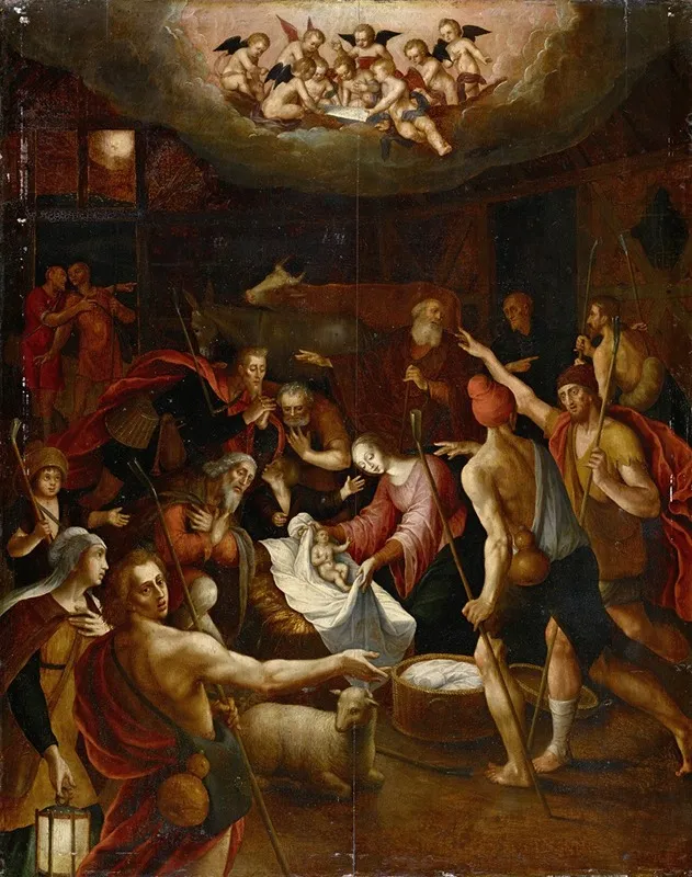 Adoration Of The Shepherds 9 Wall Art by Aegidius Sadeler II - High-Resolution Digital Print
