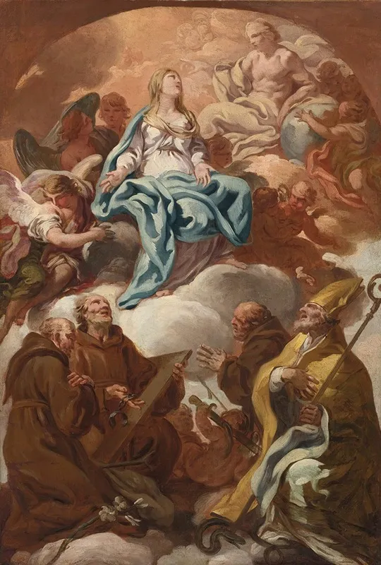 Adoration Of The Virgin Wall Art by Follower Of Corrado Giaquinto - High-Resolution Digital Print