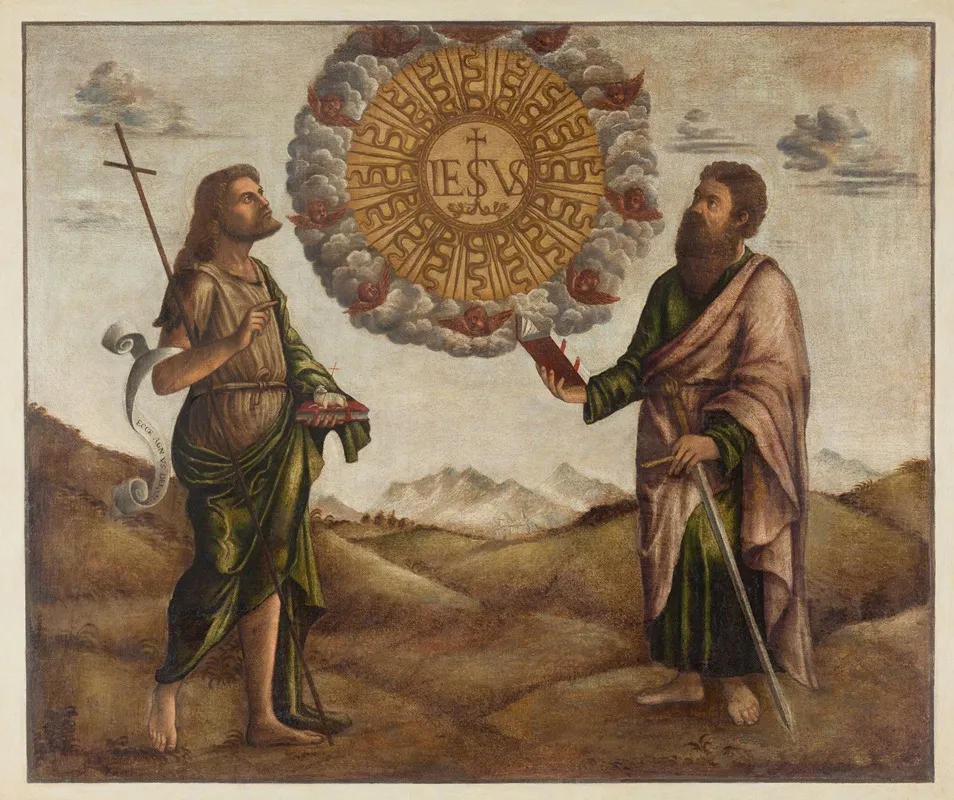 Adorazione Del Nome Di Gesu Tra San Giovanni Battista E San Paolo Wall Art by Benedetto Carpaccio - High-Resolution Digital Print