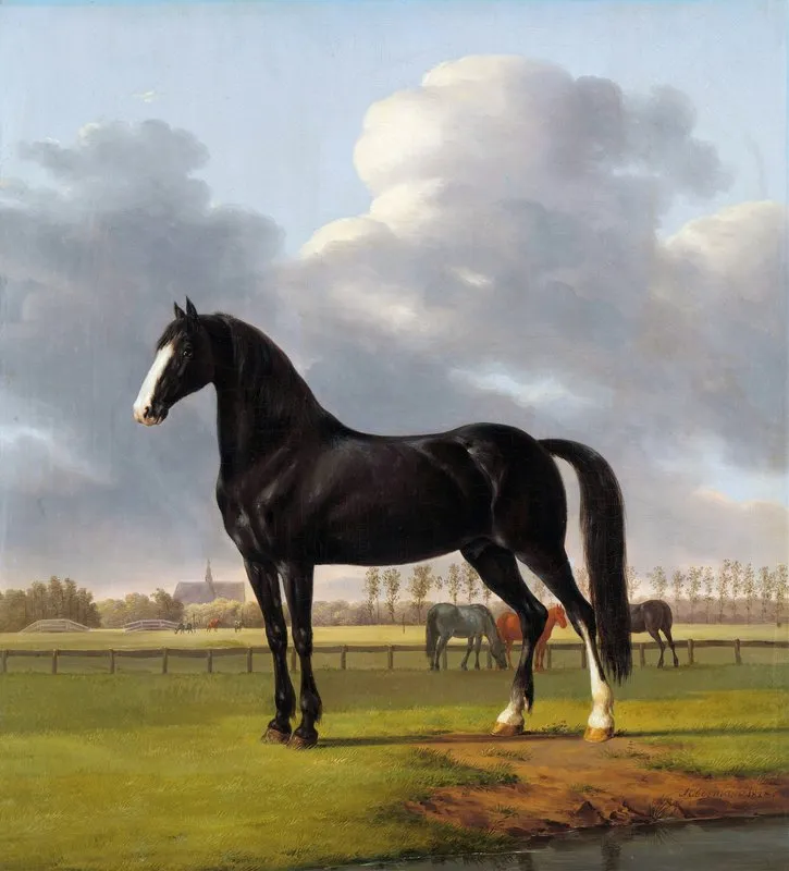 Adriaan Van Der Hoops Trotter De Vlugge The Fast One In A Meadow Wall Art by Anthony Oberman - High-Resolution Digital Print