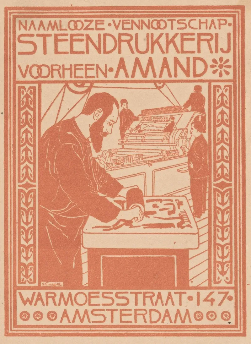 Advertentie Van Steendrukkerij Voorheen Amand Wall Art by Johann Georg van Caspel - High-Resolution Digital Print