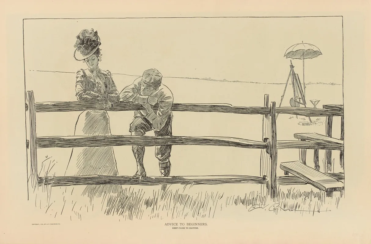 Advice To Beginners Keep Close To Nature Wall Art by Charles Dana Gibson - High-Resolution Digital Print