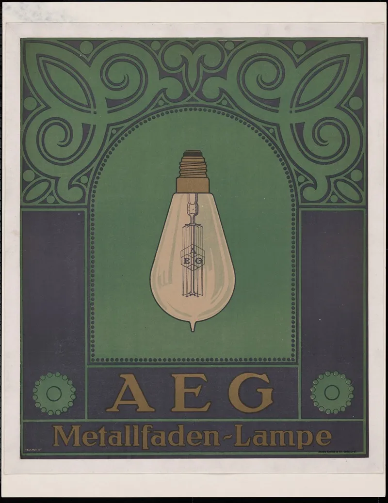 Aeg Metallfaden Lampe Wall Art by Peter Behrens - High-Resolution Digital Print