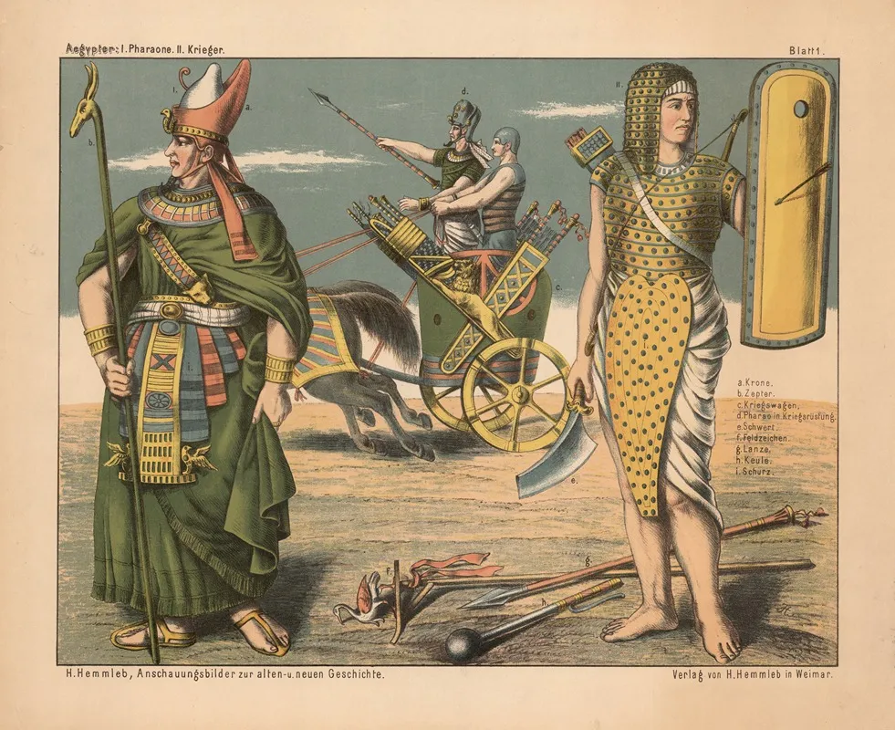 Aegypter 1 Pharaone Ii Krieger Wall Art by H. Hemmleb - High-Resolution Digital Print