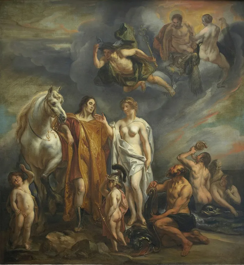 Aeneas Aided By The Gods Wall Art by Follower of Jacob Jordaens - High-Resolution Digital Print