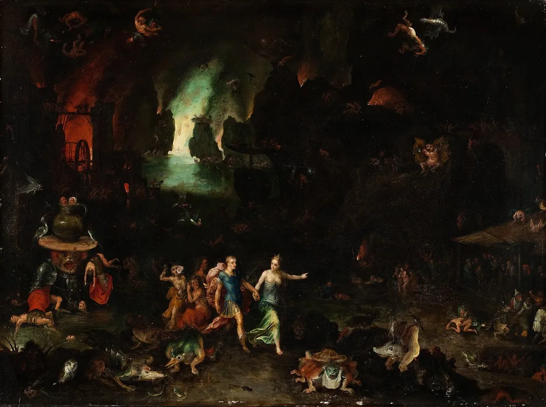 Aeneas And The Cumaean Sibyl In The Underworld Wall Art by Jan Brueghel The Elder - High-Resolution Digital Print
