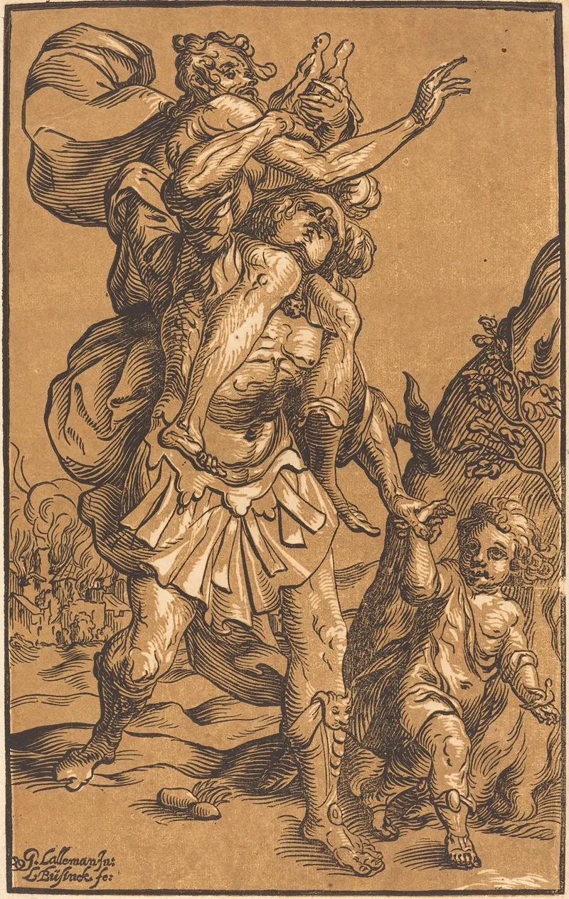 Aeneas Saving His Father From Troy Wall Art by Ludolph Büsinck - High-Resolution Digital Print