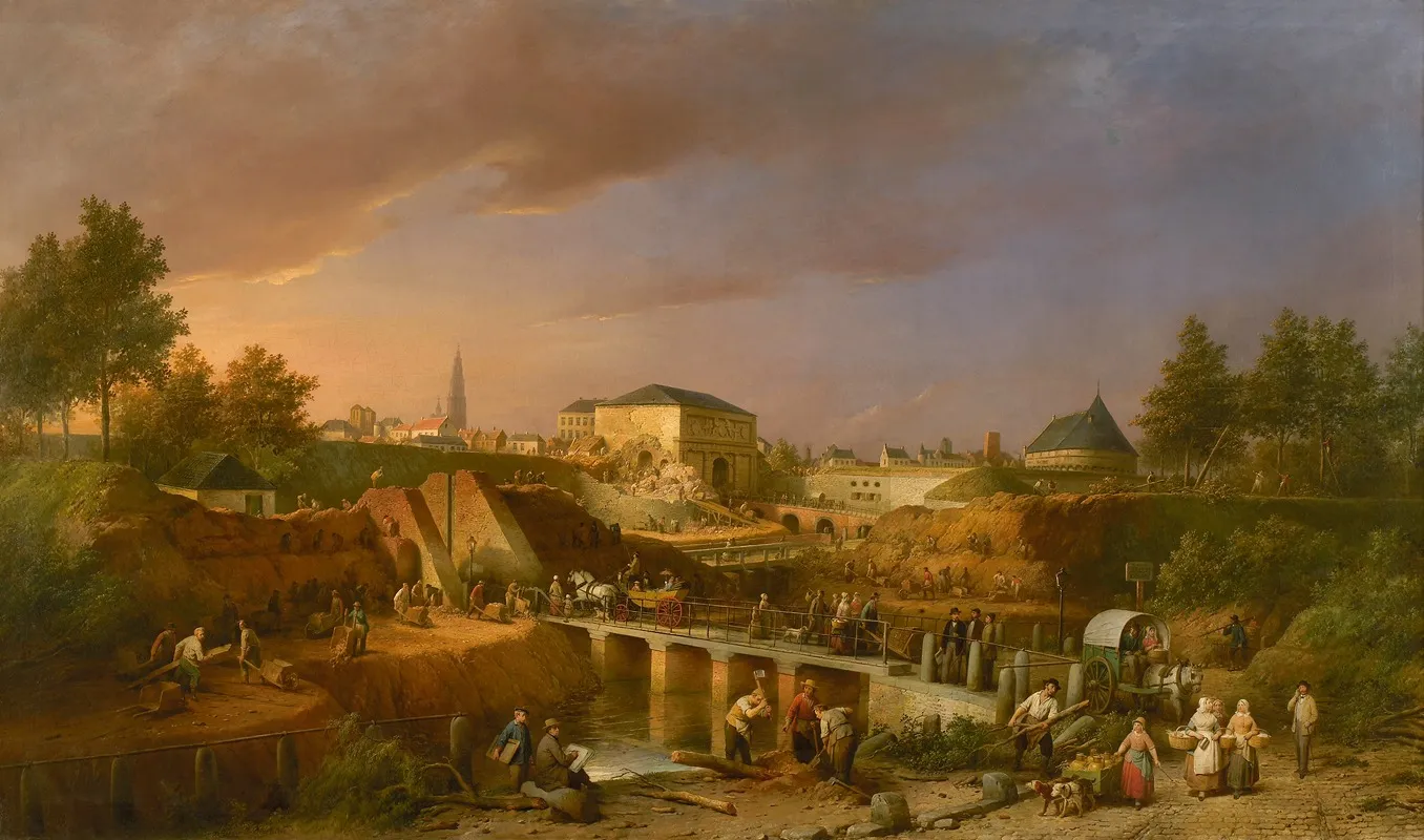 Afbraak Van De St Jorispoort In 1866 Wall Art by Ferdinand de Braekeleer - High-Resolution Digital Print